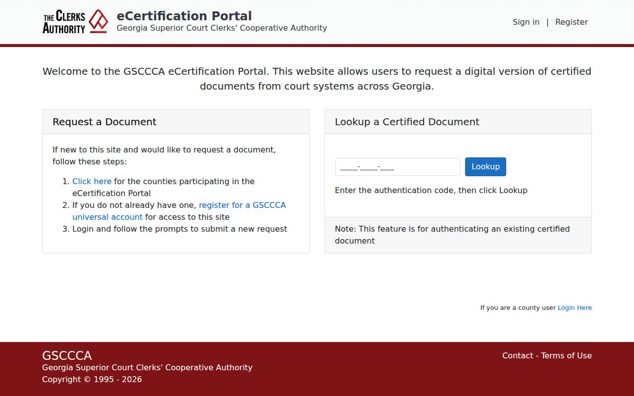 Laurens County case lookup eCertification home