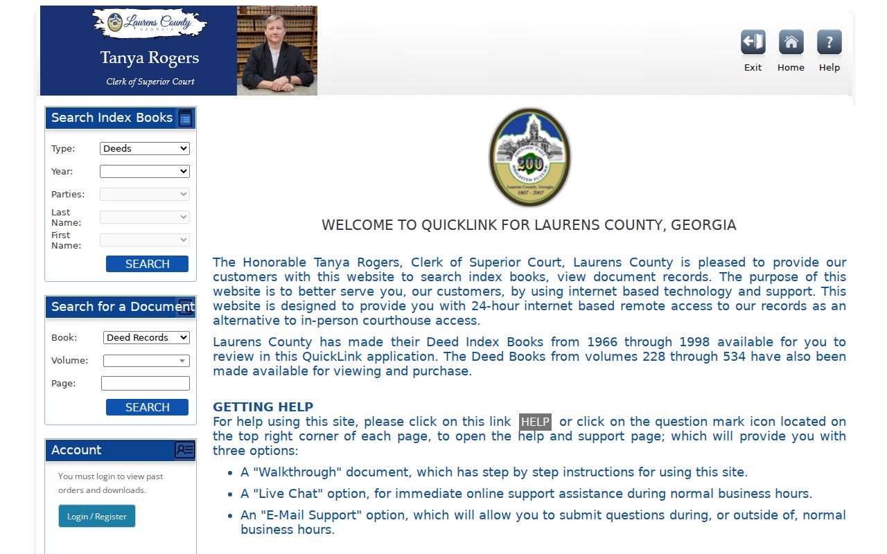 Laurens County court records and separate land record index