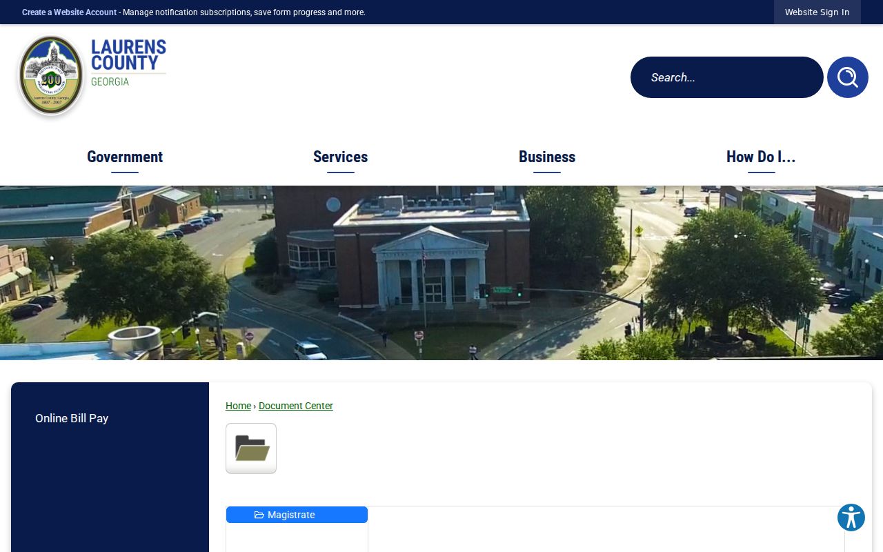 Laurens County court records in the Magistrate document center