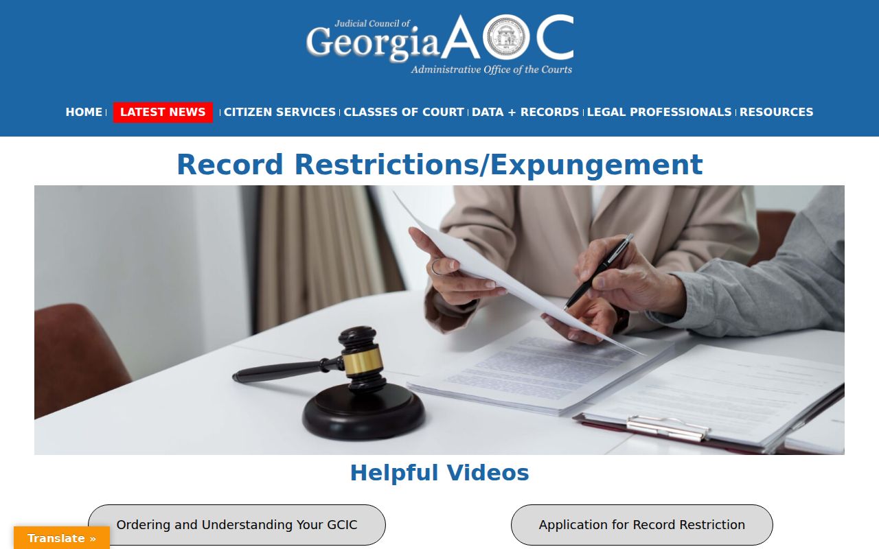Laurens County criminal docket record restriction guidance