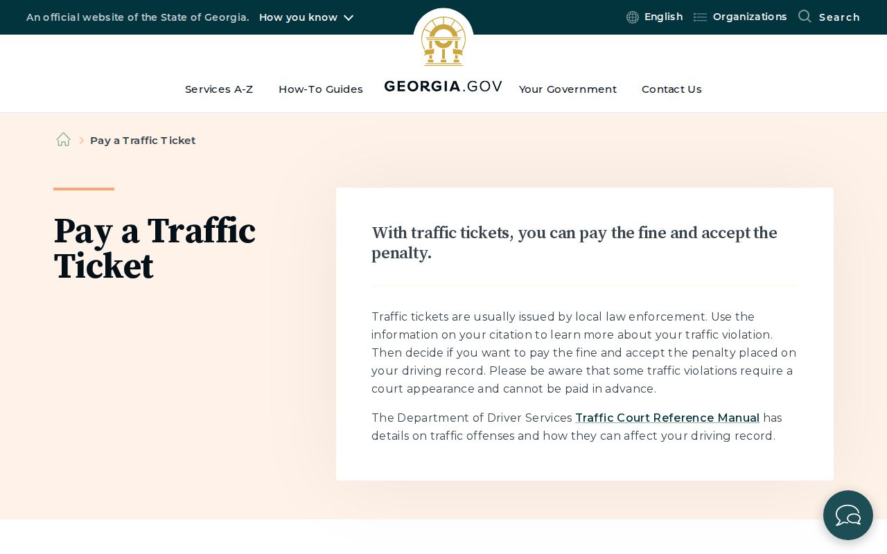 Laurens County traffic ticket payment guidance from Georgia